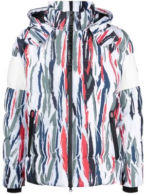 Moose Knuckles Strivers graphic-print down jacket - White