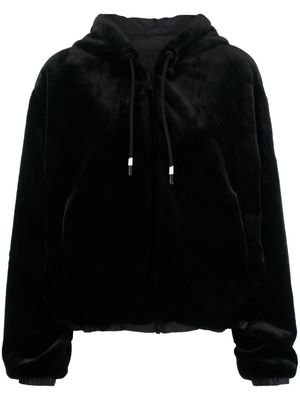 Moose Knuckles velvet hooded jacket - Black
