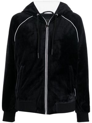 Moose Knuckles velvet zipped tracksuit jacket - Black