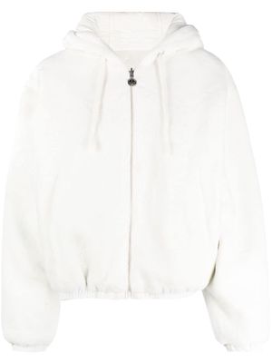 Moose Knuckles zip-up cropped hooded jacket - White
