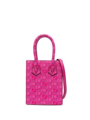 Moreau logo-print leather shoulder bag - Pink