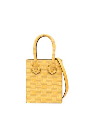 Moreau logo-print leather shoulder bag - Yellow