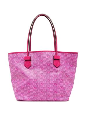 Moreau logo-print leather tote bag - Pink