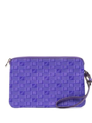 Moreau monogram-pattern leather clutch bag - Purple