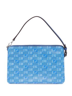 Moreau monogram-print clutch bag - Blue