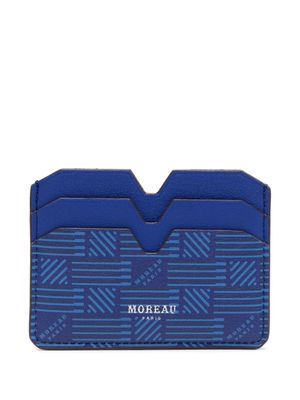 Moreau monogram-print leather cardholder - Blue