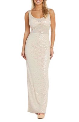 Morgan & Co. Sequin Gown in Champagne