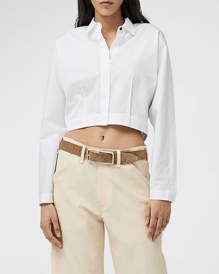Morgan Cropped Button-Front Shirt