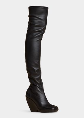 Morgan Leather Over-The-Knee Boots