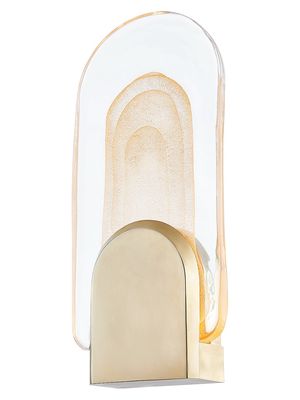 Morganite Single-Light Sconce - Vintage Brass Cast Clear Gold