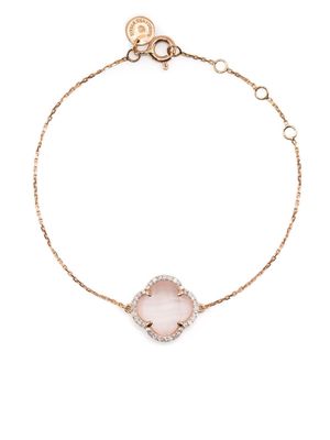 Morganne Bello 18kt rose gold Clover pink quartz bracelet