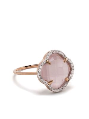 Morganne Bello 18kt rose gold Clover quartz diamond ring - Pink