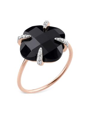 Morganne Bello 18kt rose gold Victoria onyx and diamond ring