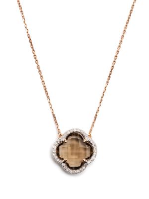 Morganne Bello 18kt rose gold Victoria smoky quartz diamond necklace