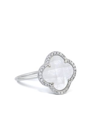 Morganne Bello 18kt white gold mother of pearl diamond ring - Silver