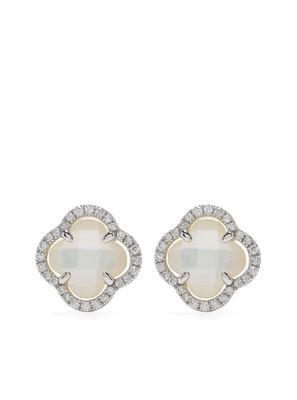 Morganne Bello 18kt white gold Victoria diamond stud earrings - Silver
