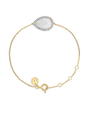 Morganne Bello 18kt yellow gold Alma diamond and mother-of-pearl bracelet