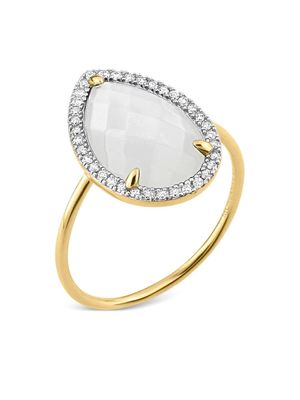 Morganne Bello 18kt yellow gold Alma mother-of-pearl and diamond ring