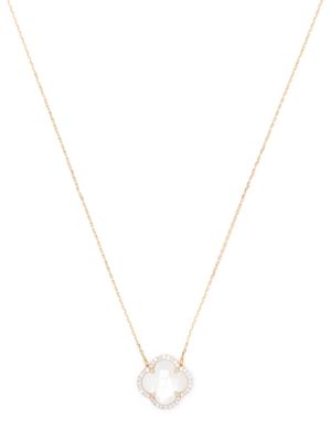 Morganne Bello 18kt yellow gold Clover diamond mother-of-pearl necklace