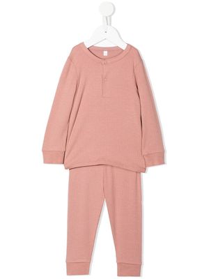 MORI ribbed knit pajama set - Pink