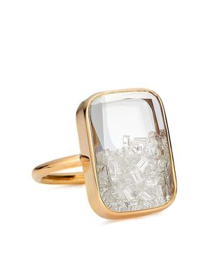 Moritz Glik 18kt yellow gold rectangular diamond shaker ring