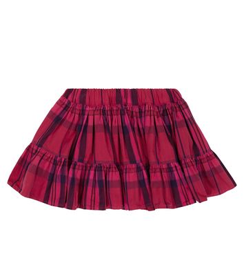 Morley Tiered checked cotton skirt