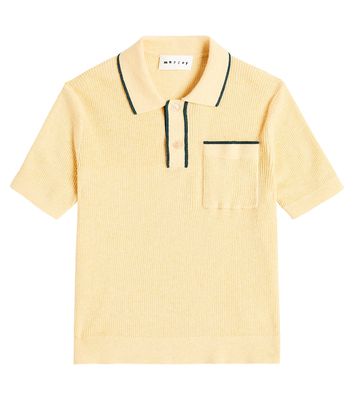 Morley Urbino ribbed-knit cotton-blend polo shirt