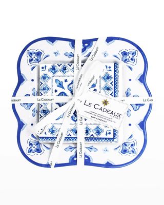 Moroccan Blue Napkin Holder & Napkins Gift Set