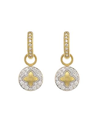 Moroccan Tiny Round Pave Quatrefoil Earring Charms