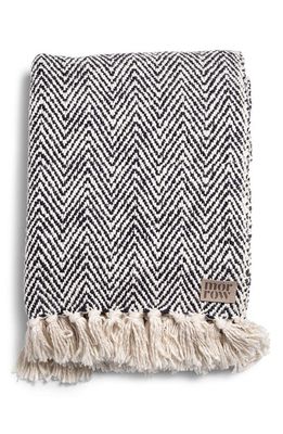 Morrow Soft Goods Elio Throw Blanket in Natural /Black