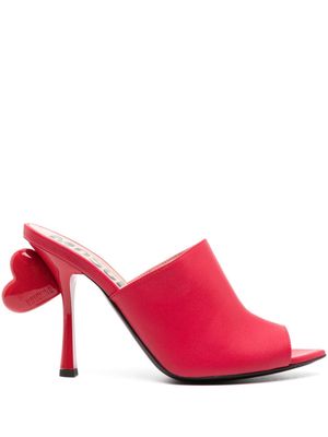 Moschino 100mm heart-detail leather mules - Red