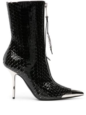 Moschino 110mm leather boots - Black