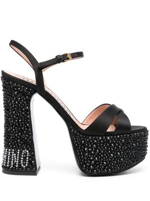 Moschino 145mm crystal-embellished sandals - Black