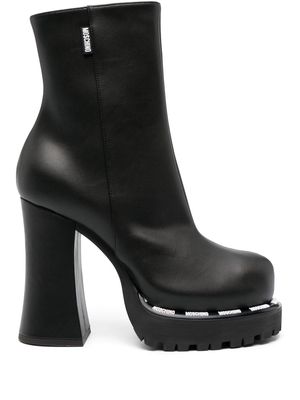 Moschino 160mm platform leather boots - Black