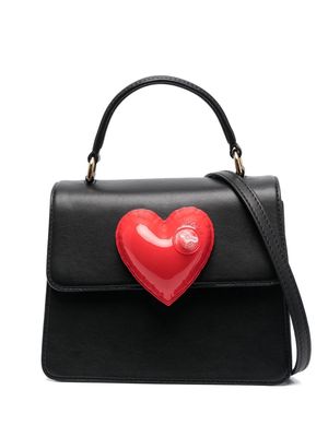 Moschino 3D-heart leather tote bag - Black