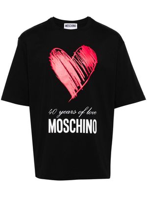 Moschino 40 Years of Love cotton T-shirt - Black