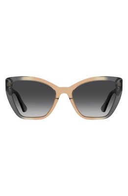Moschino 55mm Gradient Cat Eye Sunglasses in Grey Ochr/Grey Shaded