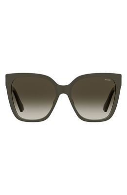Moschino 55mm Gradient Cat Eye Sunglasses in Olive Brown Gradient