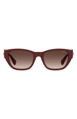 Moschino 55mm Rectangle Sunglasses in Burgundy /Brown Gradient