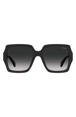 Moschino 56mm Gradient Square Sunglasses in Black /Grey Shaded