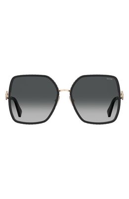 Moschino 57mm Gradient Square Sunglasses in Black /Grey Shaded