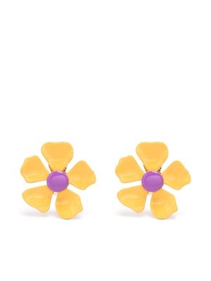 Moschino '60s Flower Earrings - Yellow
