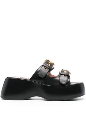 Moschino 65mm leather platform sandals - Black