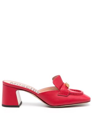 Moschino 65mm logo-lettering mules - Red