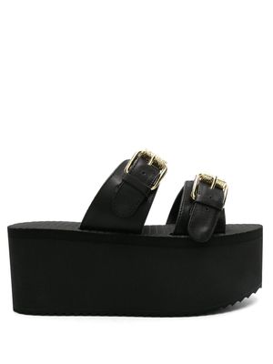 Moschino 70mm leather platform sandals - Black