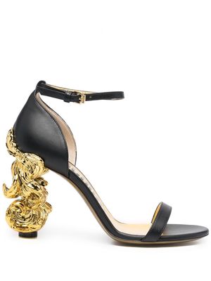 Moschino 90mm sculpted-heel leather sandals - Black