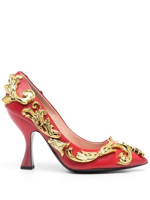 Moschino 95mm leather pumps - Red