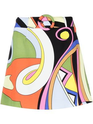 Moschino abstract-pattern A-line skirt - Red