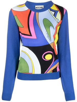 Moschino abstract pattern jumper - Blue