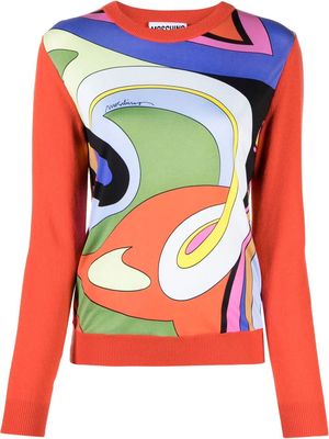Moschino abstract pattern jumper - Orange